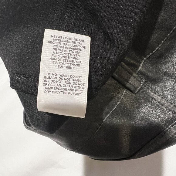 NWT Garage Women's Pantalon Straight Faux Leather Pants size 13 Washed black - Picture 9 of 11